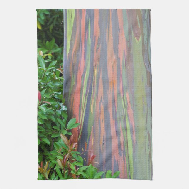 Rainbow Eucalyptus Tree Tea Towel (Vertical)