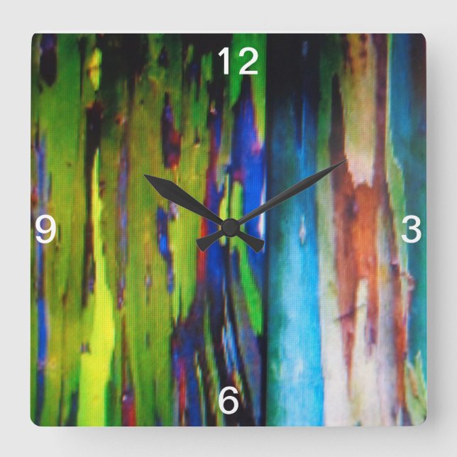 Rainbow eucalyptus Wall Clock (Front)