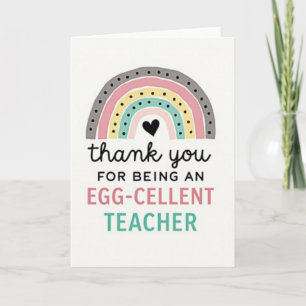 Rainbow Excellent Teacher Card