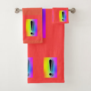 Rainbow Exclamation Bath Towel Set