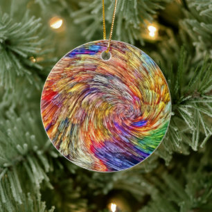 Rainbow Explosion Ceramic Tree Decoration