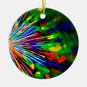 Rainbow Explosion Ceramic Tree Decoration