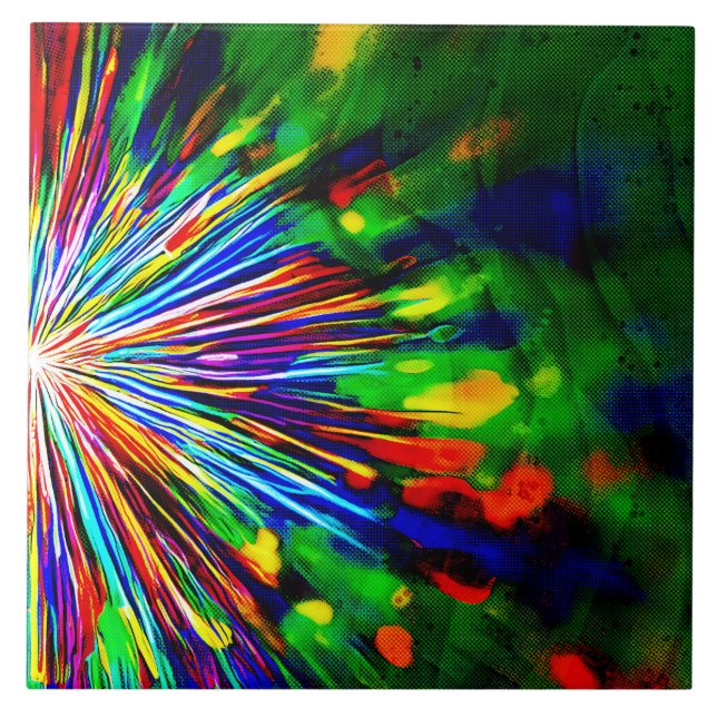 Rainbow Explosion  Tile (Front)