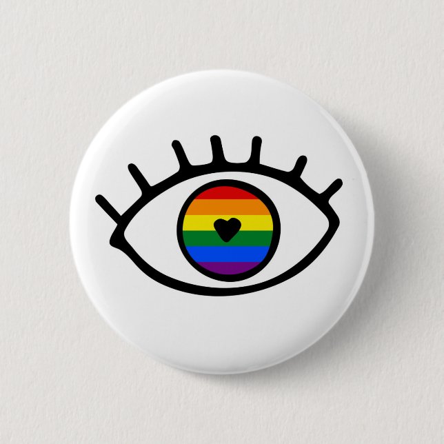 Rainbow Eye 6 Cm Round Badge (Front)