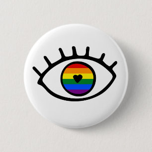 Rainbow Eye 6 Cm Round Badge