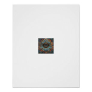 Rainbow Eye Kaleidoscope Mandala Poster