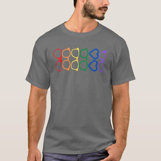 Rainbow Eyeglasses Pride Optometrist Optician Glas T-Shirt (Front)