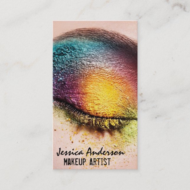 Rainbow Eyes Makeup Artist Business Card (Front)