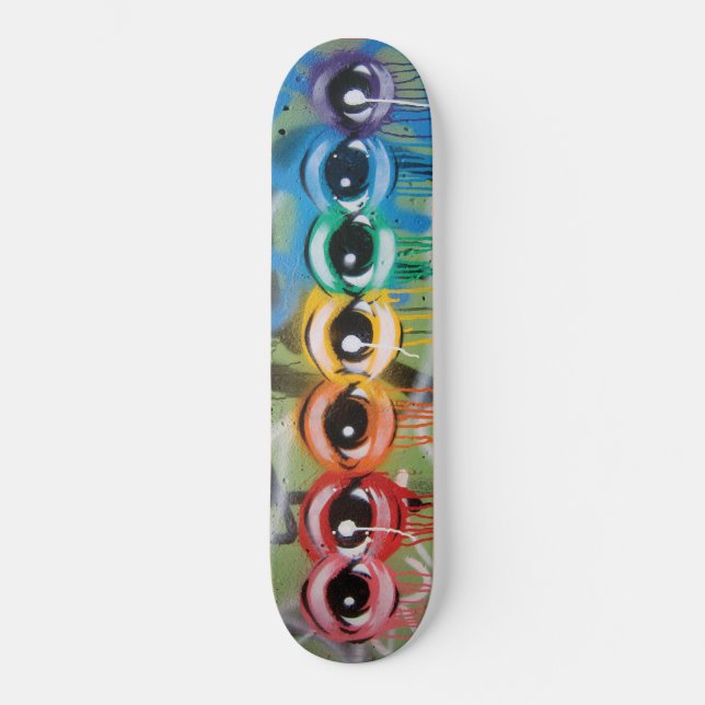 Rainbow Eyez Drip Skateboard (Front)