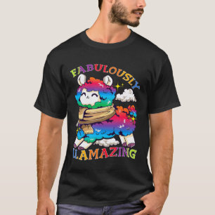 Rainbow Fabulously Llamazing Llama Gay Pride T-Shirt