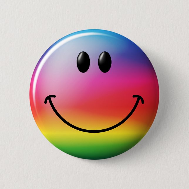 Rainbow Face 6 Cm Round Badge (Front)