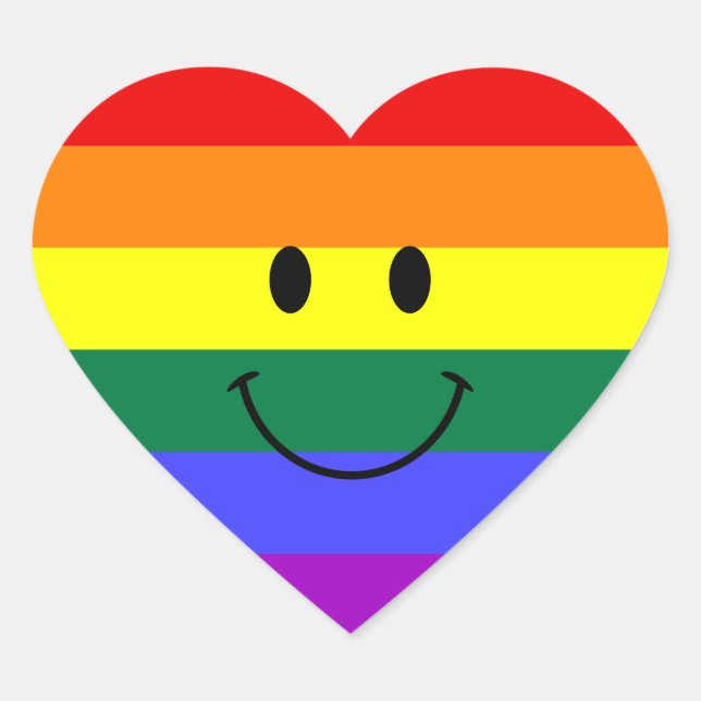 Rainbow Face Heart Sticker (Front)
