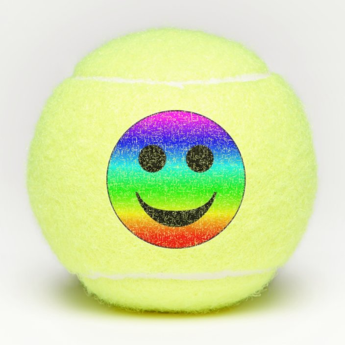 Rainbow Face Tennis Balls | Zazzle.co.uk