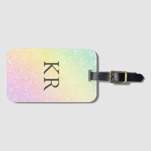 Rainbow Fade Ombre Custom Monogram Initials Luggage Tag