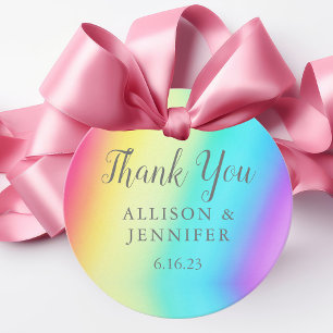Rainbow Fade Pretty Colour Gradient Summer Wedding Favour Tags