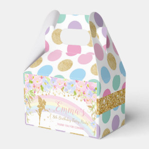 Rainbow Fairy Birthday Party Baby Shower Thank You Favour Box