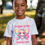 Rainbow fairy butterfly brother of birthday girl T-Shirt<br><div class="desc">Colourful kawaii fairy pink butterfly birthday</div>