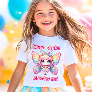 Rainbow fairy butterfly sister of birthday girl T-Shirt