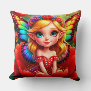 Rainbow Fairy For Magical Garden Lovers Cushion
