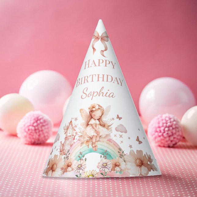 Rainbow Fairy Girl Magic Teapot Birthday Party Hat (Creator Uploaded)