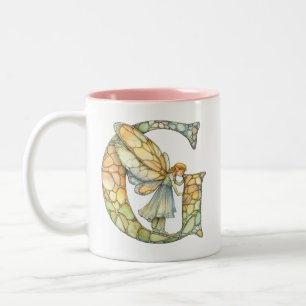 Rainbow Fairy Initial 'G'  Two-Tone Coffee Mug