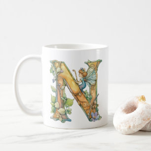 Rainbow Fairy Initial 'N' Coffee Mug