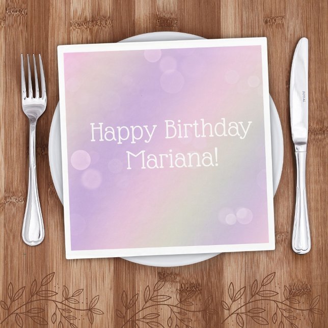 Rainbow Fairy Lights Girl Birthday Party Napkin (Creator Uploaded)