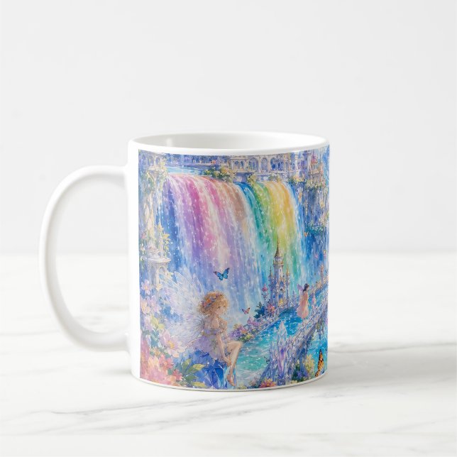 Rainbow Fairy Waterfall Fantasy Mug (Left)