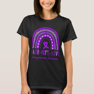 Rainbow Faith Hope Love Leiomyosarcoma Awareness T-Shirt