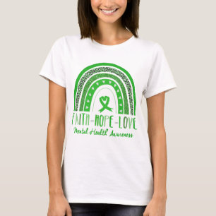 Rainbow Faith Hope Love Mental Health Awareness T-Shirt