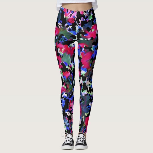 Rainbow Fall Leaves Leggings (Front)