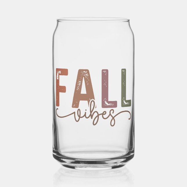 Rainbow Fall Vibes Can Glass (Front)
