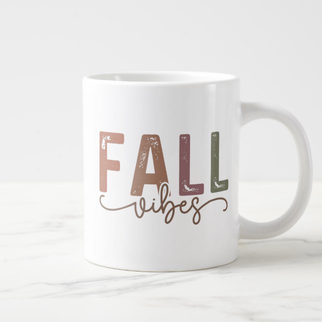 Rainbow Fall Vibes Large Coffee Mug (Right)