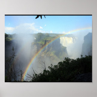 rainbow falls water waterfall park gold golden poster