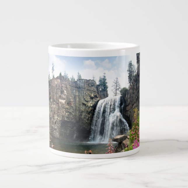 Rainbow Falls Waterfall - Devils Postpile - Sierra Large Coffee Mug (Front)