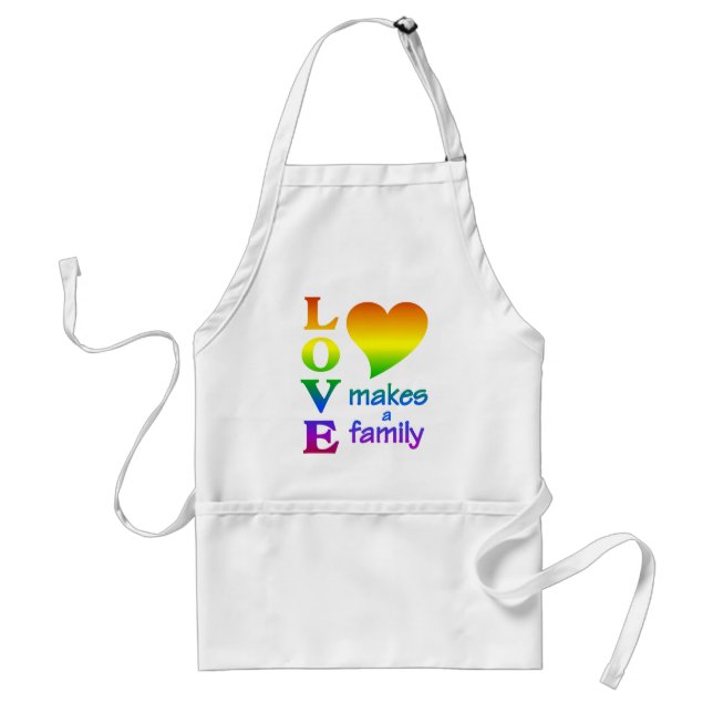 Rainbow Family apron - choose style, colour (Front)