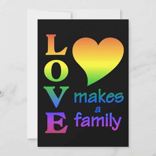 Rainbow Family invitation, customize Invitation (Front)