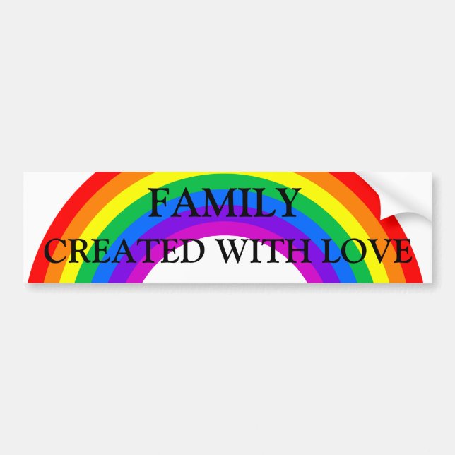 Rainbow Family Made with Love Bumper Sticker (Front)