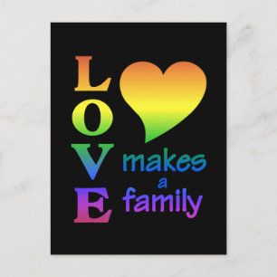 Rainbow Family postcard, customise Postcard