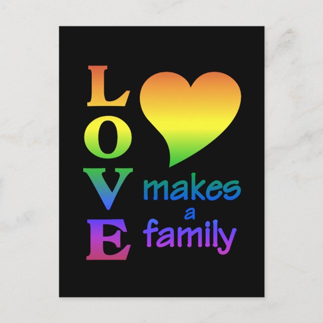 Rainbow Family postcard, customise Postcard (Front)