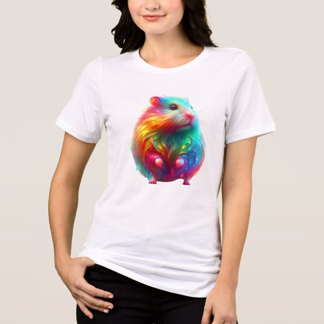 Rainbow Fantasy Hamster Art Tri-Blend Shirt (Front)