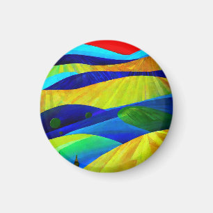 Rainbow Fantasy Hills Landscape Magnet