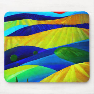 Rainbow Fantasy Hills Landscape Mouse Mat