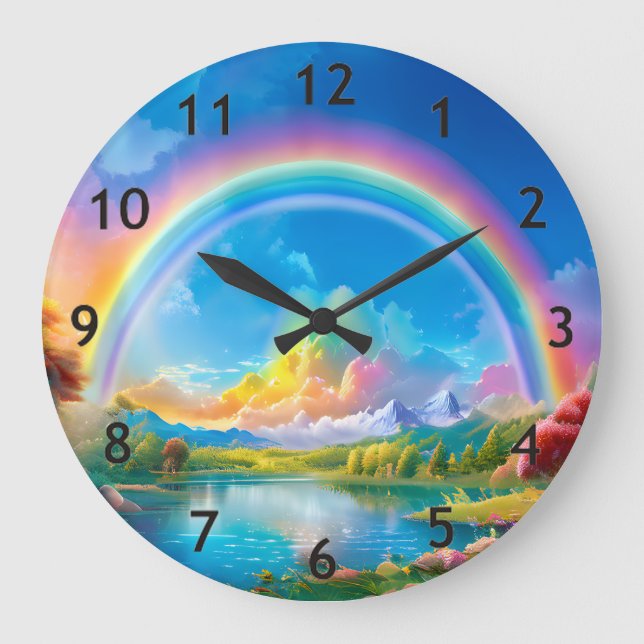 Rainbow Fantasy Large Clock (Front)