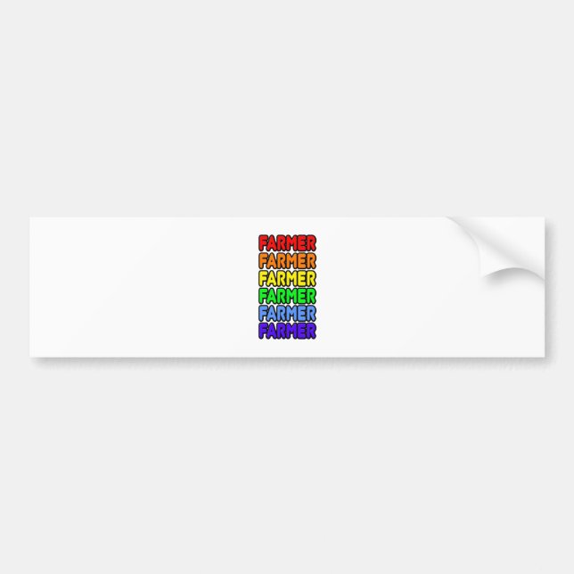 Rainbow Farmer Bumper Sticker (Front)