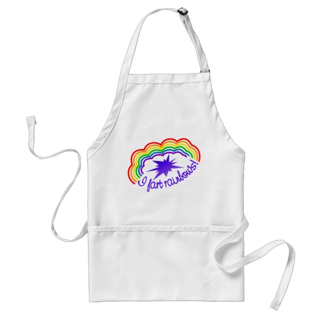 Rainbow Farts apron - choose style & color (Front)