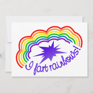 Rainbow Farts invitation, customise Invitation