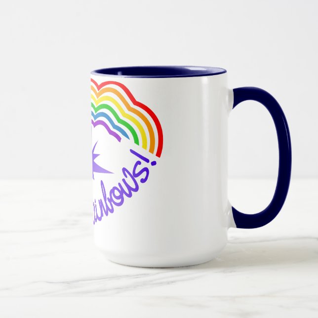Rainbow Farts mug - choose style & colour (Right)