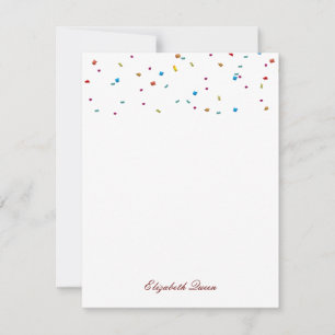Rainbow Faux Foil Confetti Invitation Stationery