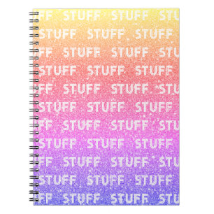 Rainbow Faux Sparkle Stuff 1980s Style Notebook